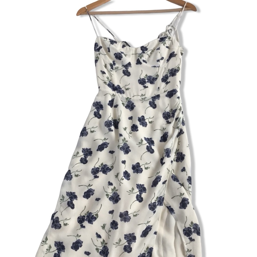 Reformation White and Blue Floral Midi Dress - Picture 11 of 16